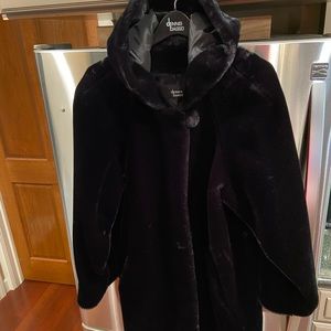 Faux fur hooded jacket sz L for an oversized look. Worn once for a special event